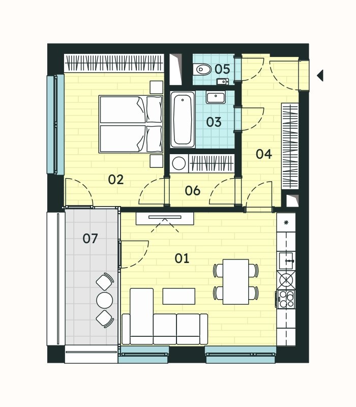 Prodej bytu 2+kk 54,84 m², Znojmo